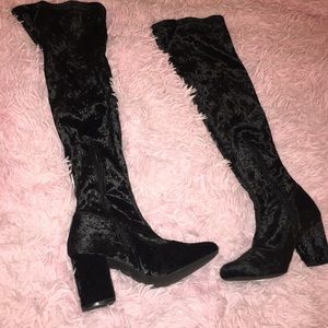 velvet over the knee/thigh high boots